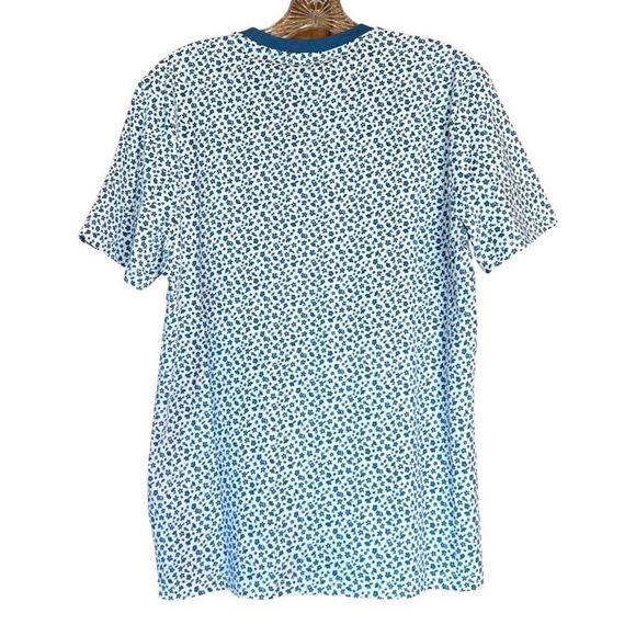 Ben Sherman Floral Print T Shirt Blue and White Size Small NWT - Picture 2 of 7